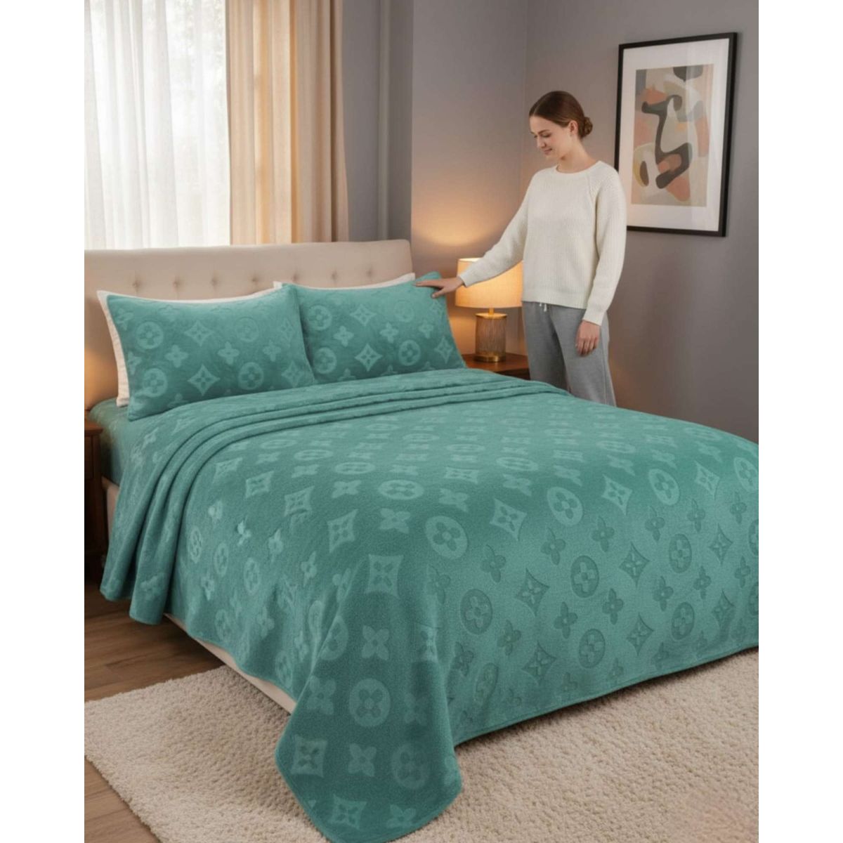 GENERICO - Sabanas Polar Plush King Termicas Invierno Ultra Suave