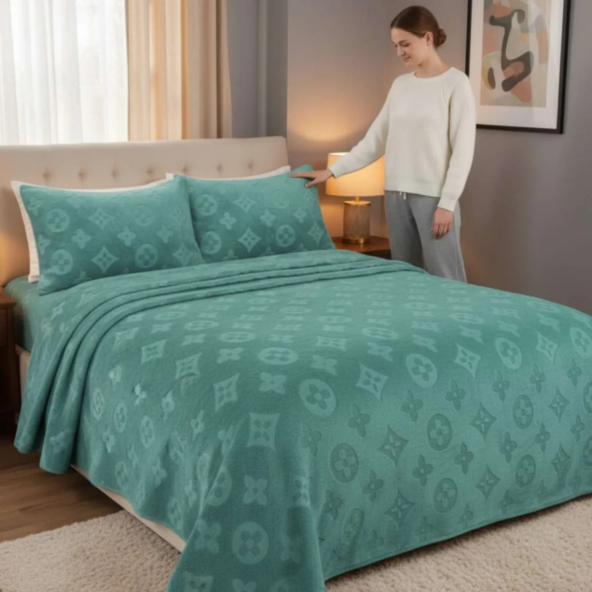 GENERICO - Sabanas Polar Plush 2 Plazas Termicas Invierno Ultra Suave