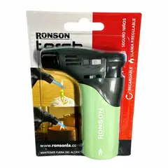 RONSON - Soplete Encendedor Verde Claro Recargable Torch