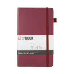 SAKURA - Libreta Hoja Crema Con Cuadrados 13x21cmBurdeo,