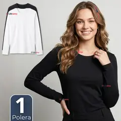 UTILISIMO - Camiseta Polera Polar Primera Capa Manga Larga Colores Surtidos Mujer