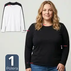 UTILISIMO - Camiseta Polera Polar Primera Capa Manga Larga Colores Surtidos Mujer