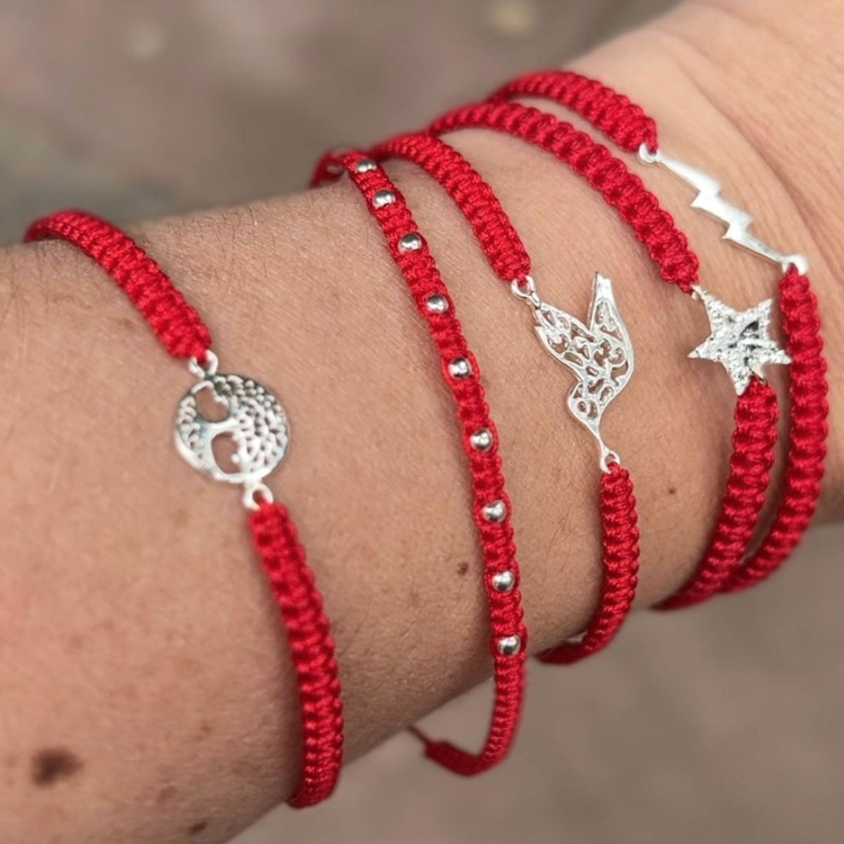 GOIA - Pulsera amuleto árbol de la vida roja