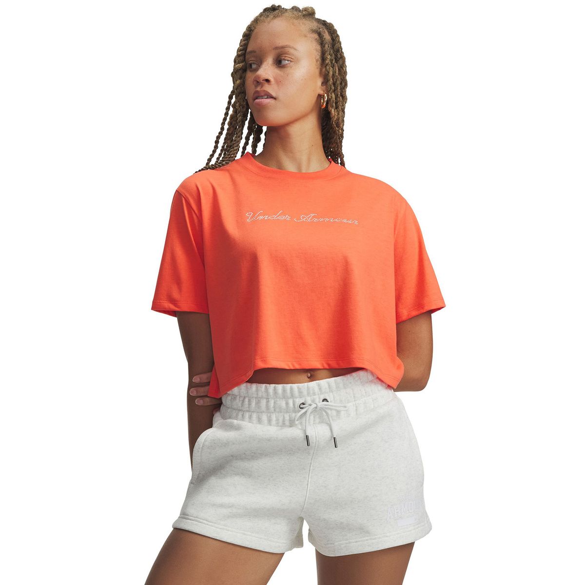 UNDER ARMOUR - Polera M/C Mujer W Wordmark Crop Sss Rojo UNDER ARMOUR