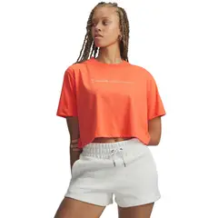 UNDER ARMOUR - Polera M/C Mujer W Wordmark Crop Sss Rojo