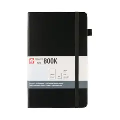 SAKURA - Libreta Hoja Crema Con Cuadrados 13x21cmNegro,