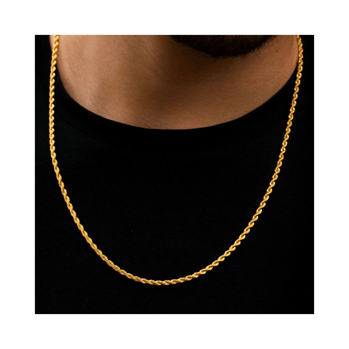 SAINT VENIK - Cadena Rope Oro 3mm 50cm Largo Natural Ligera Saint Venik