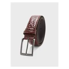 ARROW - Cinturón Cuero Texturado Café