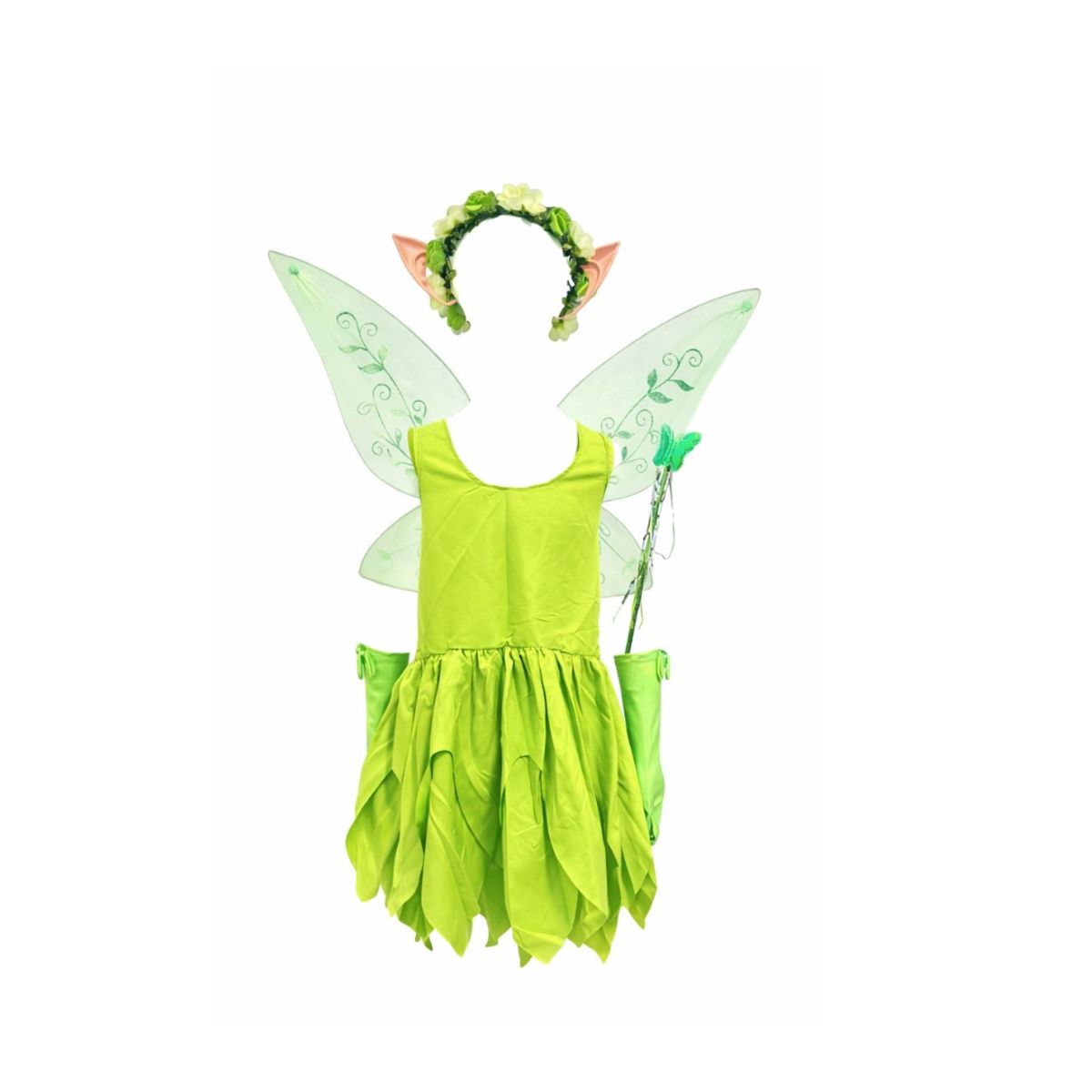 GENERICO - Disfraz Tinker Bell Niñas, Vestido Fiesta + Alas T 5-6