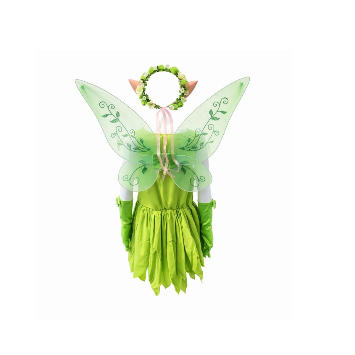 GENERICO - Disfraz Tinker Bell Niñas, Vestido Fiesta + Alas T 10-12