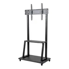 GENERICO - Soporte Tv Rack Movil Con Ruedas 32 A 55 Base Pedestal Stand Color Negro BELUG