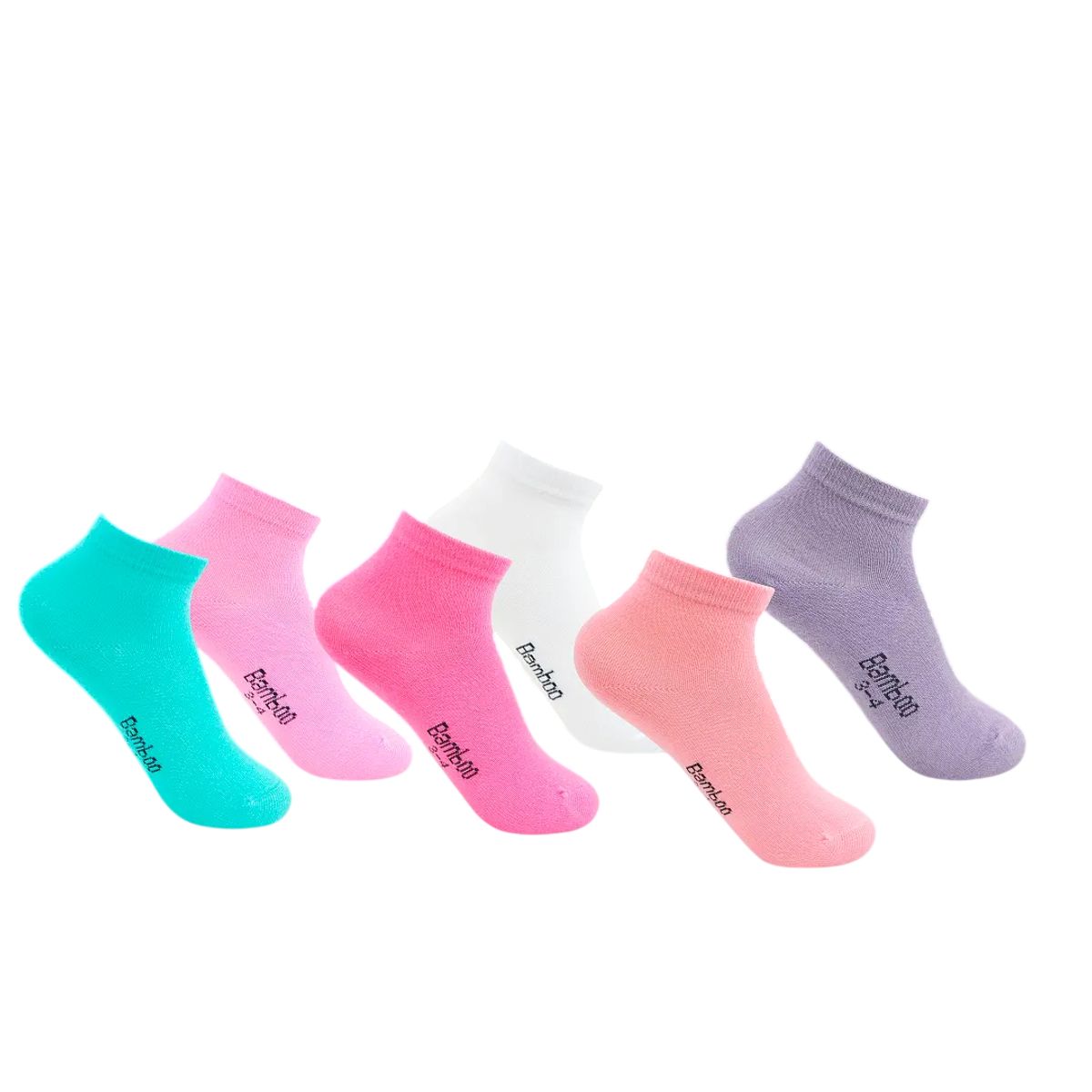 GARSIL - 6 Pares De Calcetas Tobilleras Bambu Para Niñas - Sin Costuras