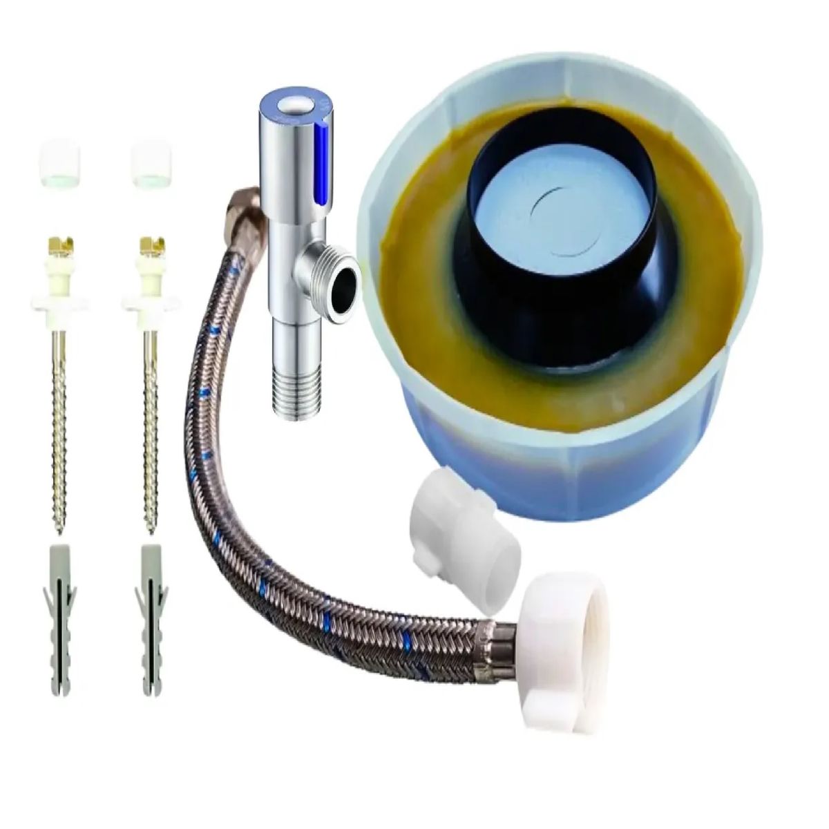 HOFFENS - Kit Instalacion Wc Completo Sello +pernos+ Flexible Hoffens