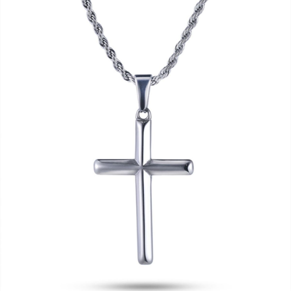 SAINT VENIK - Crucifix Pendant Colgante Plateado Clasico Fe Saint Venik