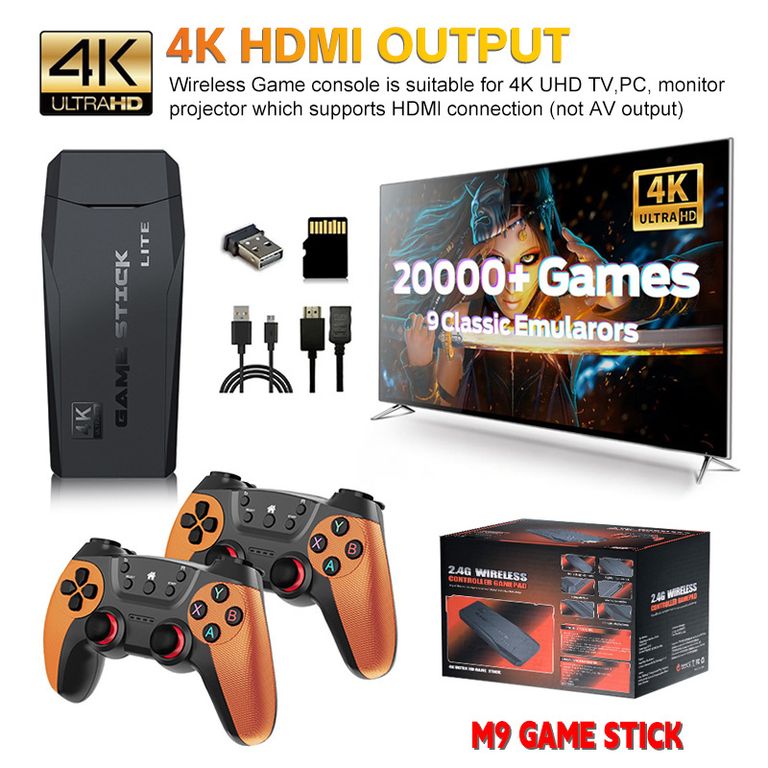 PUREPOWER M9 4k retro Game stick videojuego doméstico de alta definición