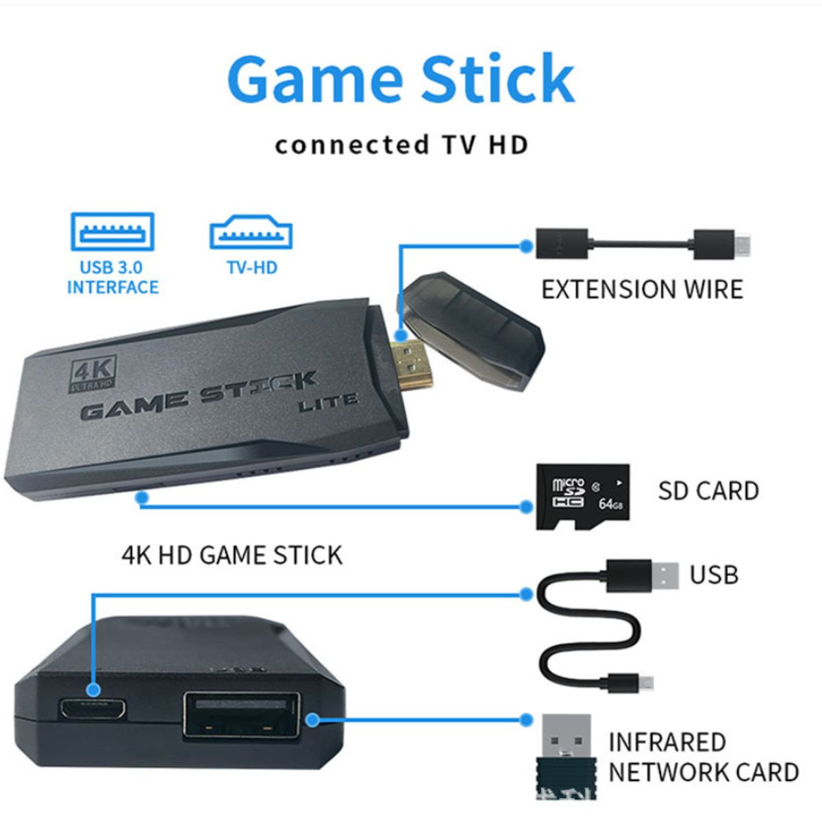 PUREPOWER - M9 4k retro Game stick videojuego doméstico de alta definición