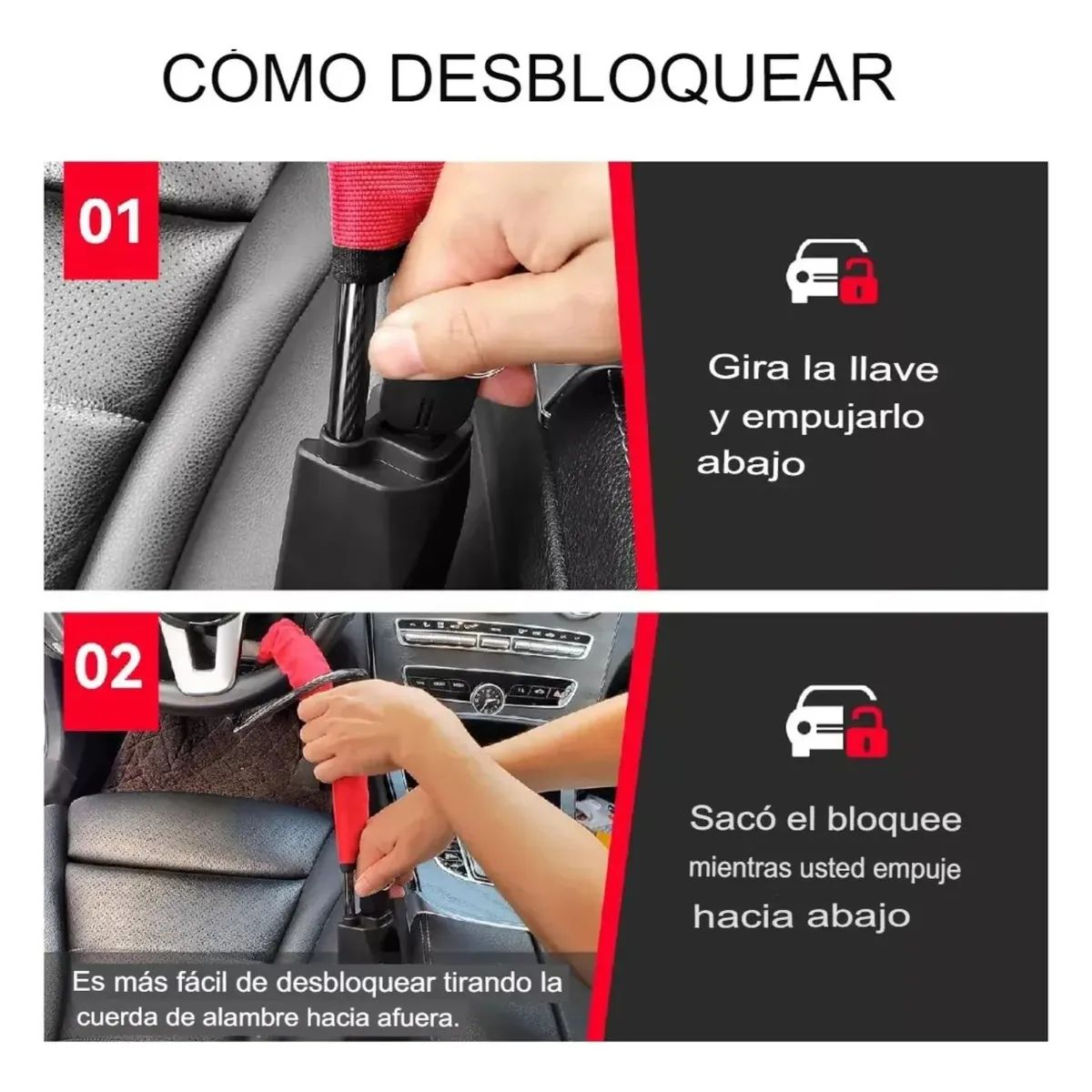 MOVI - Traba Volante Antirrobo al Conector del Cinturón de Seguridad