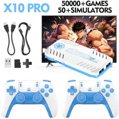 PUREPOWER - X10 PRO Retro Game Stick con más de 50000 juegos 4K HDMI HD Plug con 2 controladores