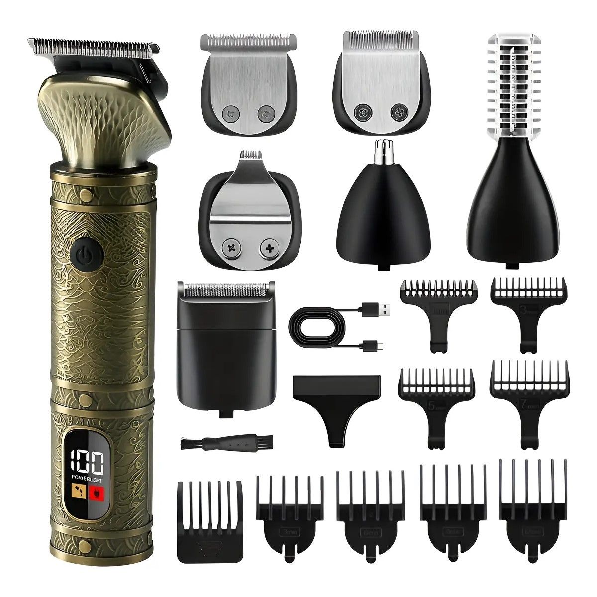 GENERICO - Kit Máquina Afeitadora 7 En 1 Eléctrica Impermeables Hombres BELUG