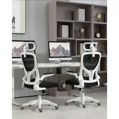 GENERICO - Pack 2 Sillas Ergonómica Pro Máximo Confort con Apoyacabeza Ajustable Blanca