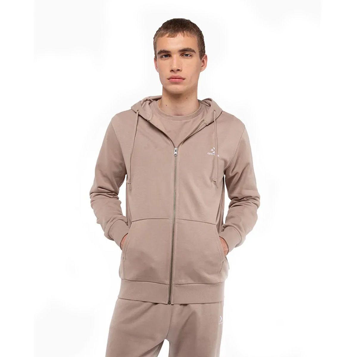 CONVERSE - Polerón Hombre Full Zip Converse Beige
