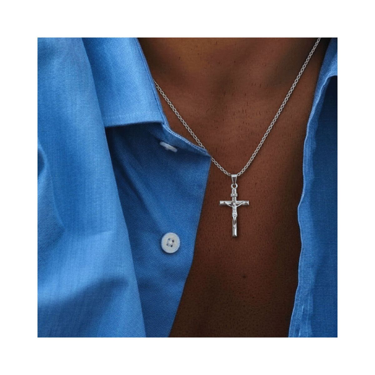 SAINT VENIK - Cross Minimal Pendant 50cm Discrecion y Estilo Saint Venik