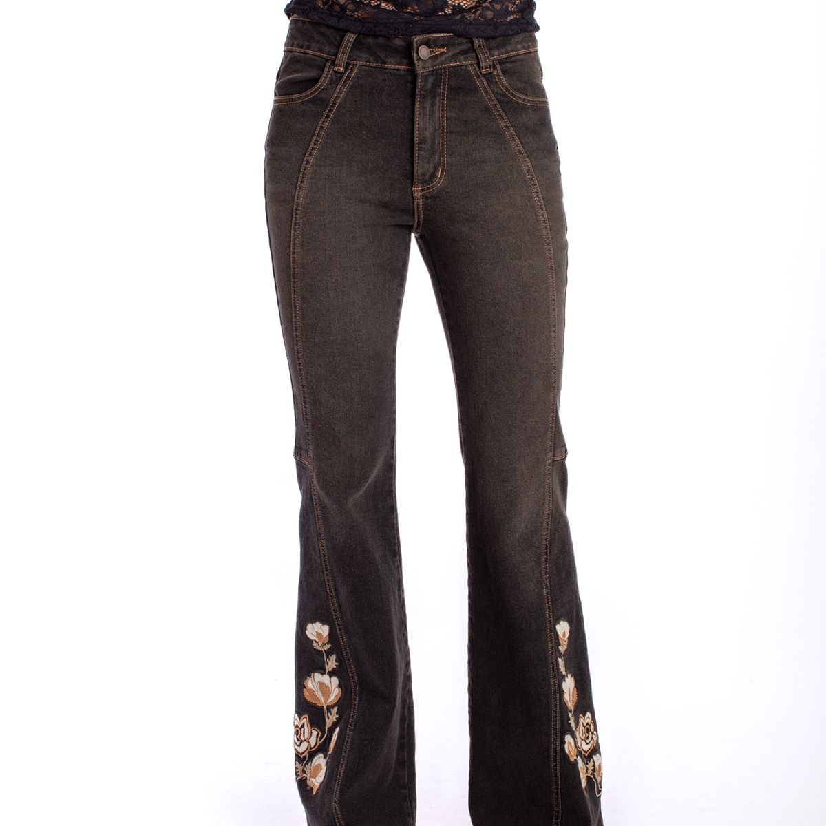 EFESIS - Jeans Flare Tiro Medio Mujer