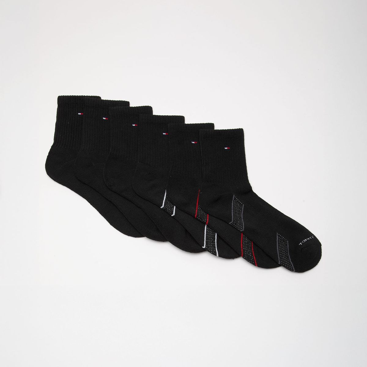 TOMMY HILFIGER - Pack De 6 Pares De Calcetines Tobilleros Negro Tommy Hilfiger