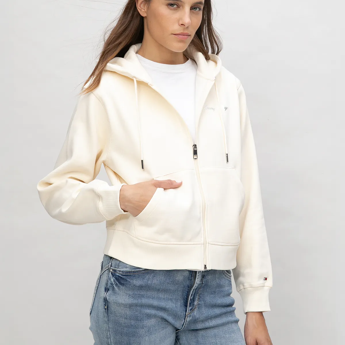 TOMMY HILFIGER - Polerón Con Logo Gráfico Blanco Tommy Hilfiger