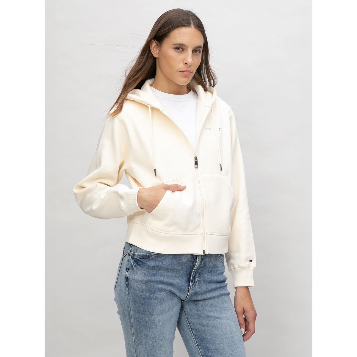 TOMMY HILFIGER - Polerón Con Logo Gráfico Blanco Tommy Hilfiger