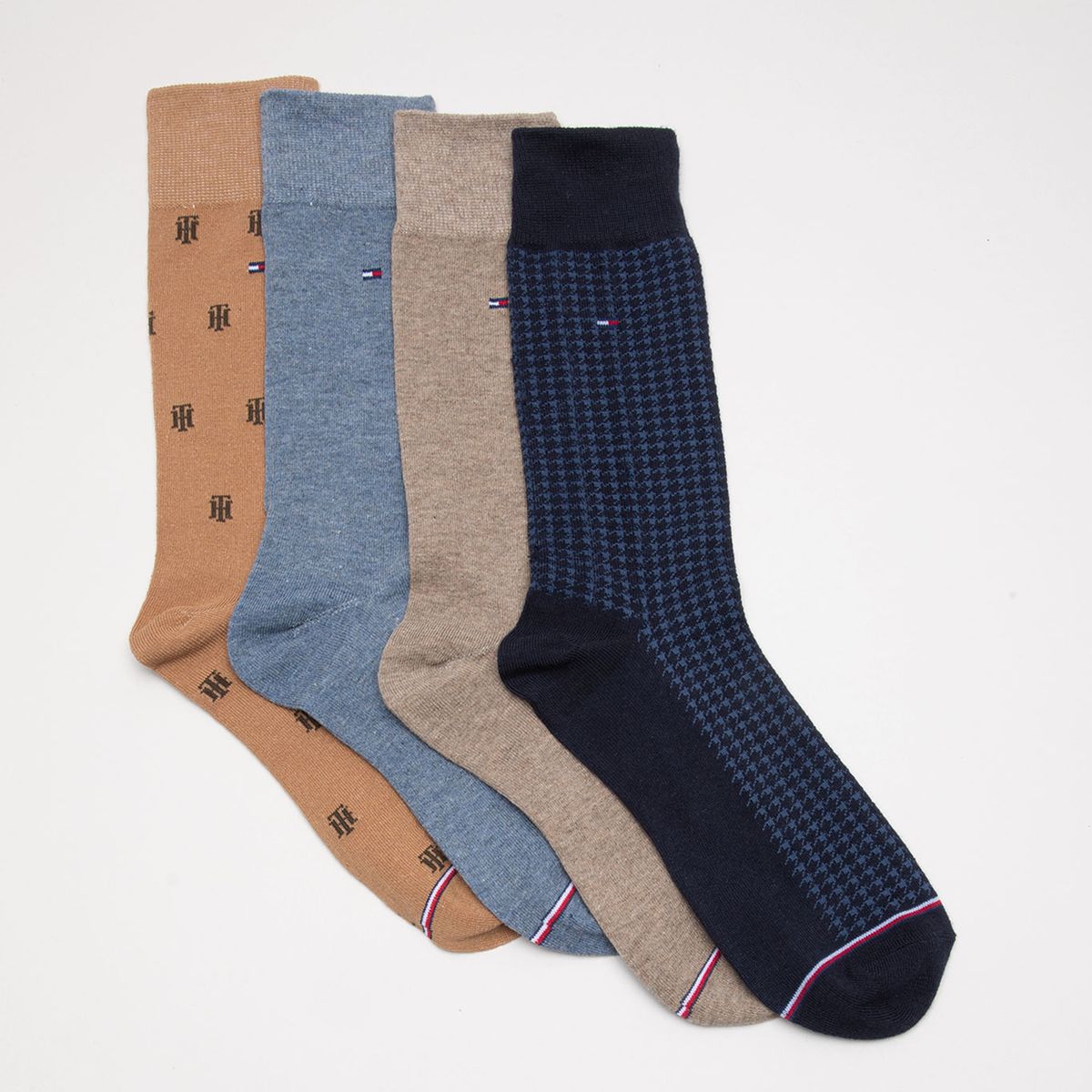 TOMMY HILFIGER - Pack De 4 Pares De Calcetines De Vestir Café Tommy Hilfiger