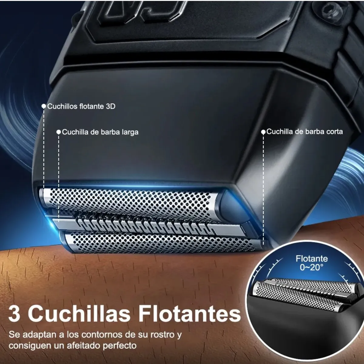 GENERICO - Afeitadora Maquina Afeitar Electrica Barba 3 Niveles  BELUG