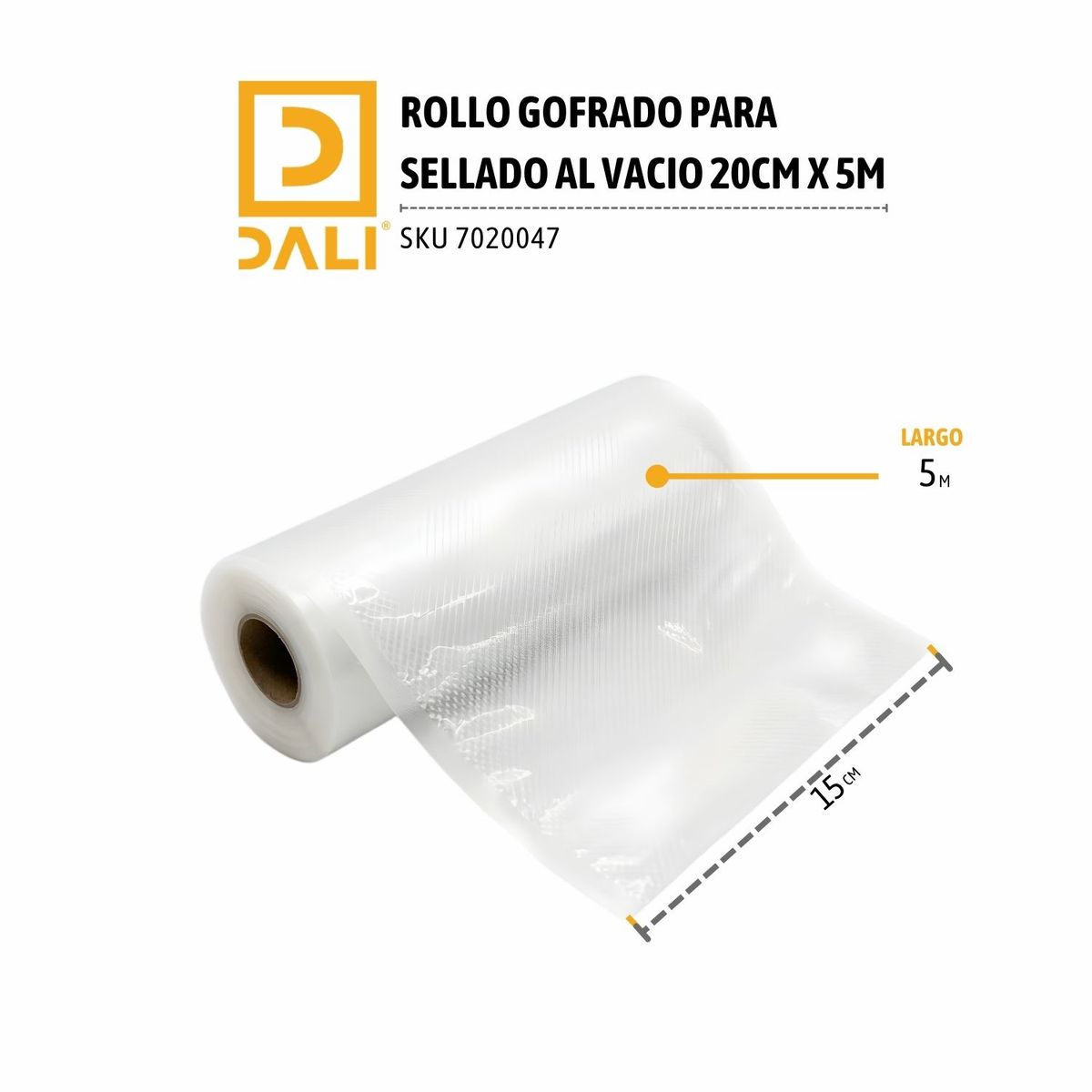 GENERICO - Rollo Gofrado Sellado al Vacío 15 cm x 5 m