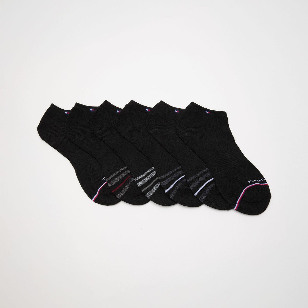 TOMMY HILFIGER - Pack De 6 Pares De Calcetines Invisibles Negro Tommy Hilfiger