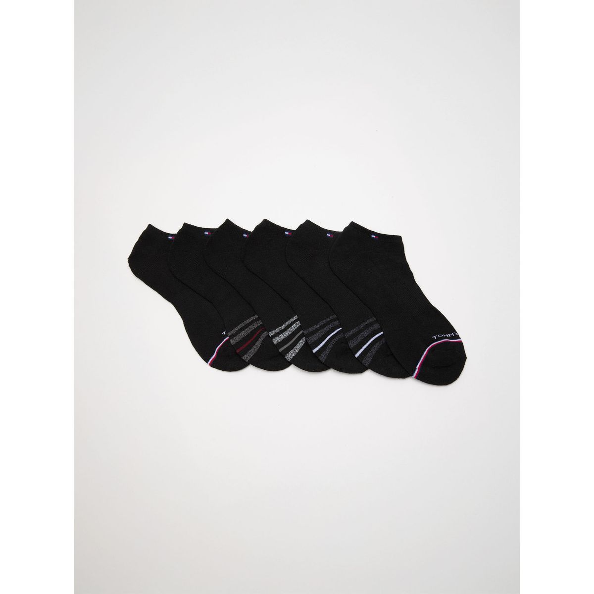 TOMMY HILFIGER - Pack De 6 Pares De Calcetines Invisibles Negro Tommy Hilfiger