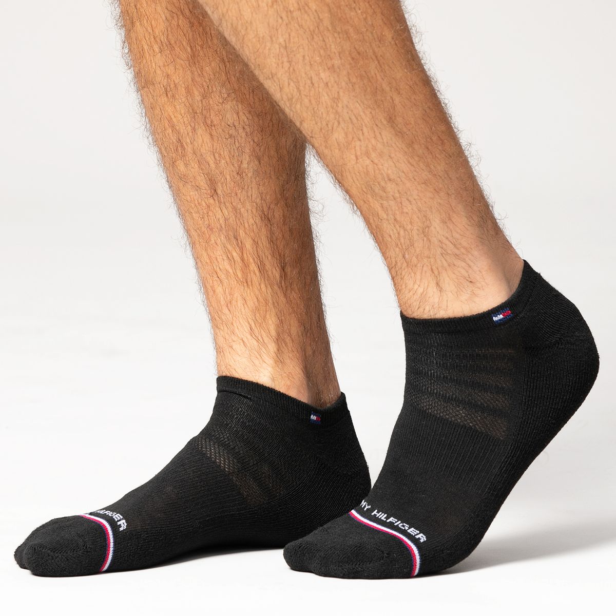 TOMMY HILFIGER - Pack De 6 Pares De Calcetines Invisibles Negro Tommy Hilfiger