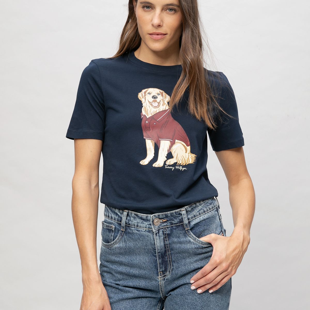 TOMMY HILFIGER - Polera Dog Print Azul Tommy Hilfiger
