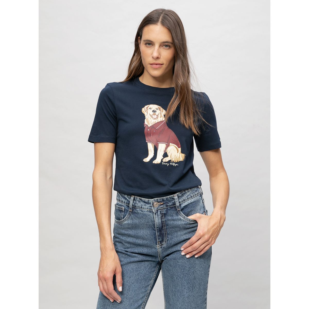 TOMMY HILFIGER - Polera Dog Print Azul Tommy Hilfiger