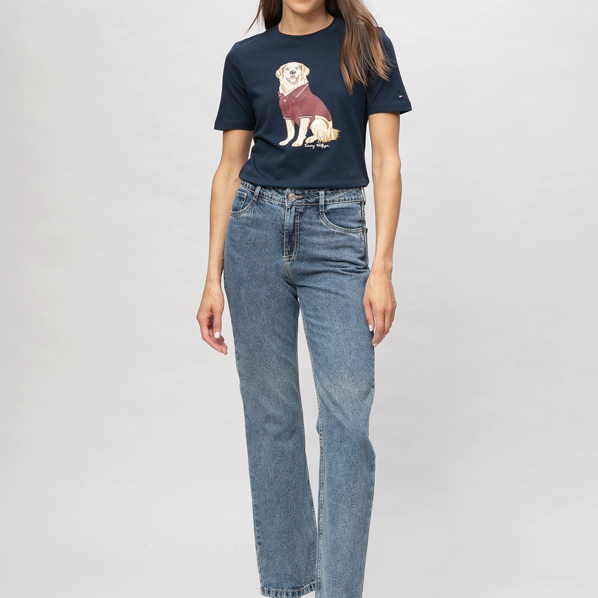 TOMMY HILFIGER - Polera Dog Print Azul Tommy Hilfiger