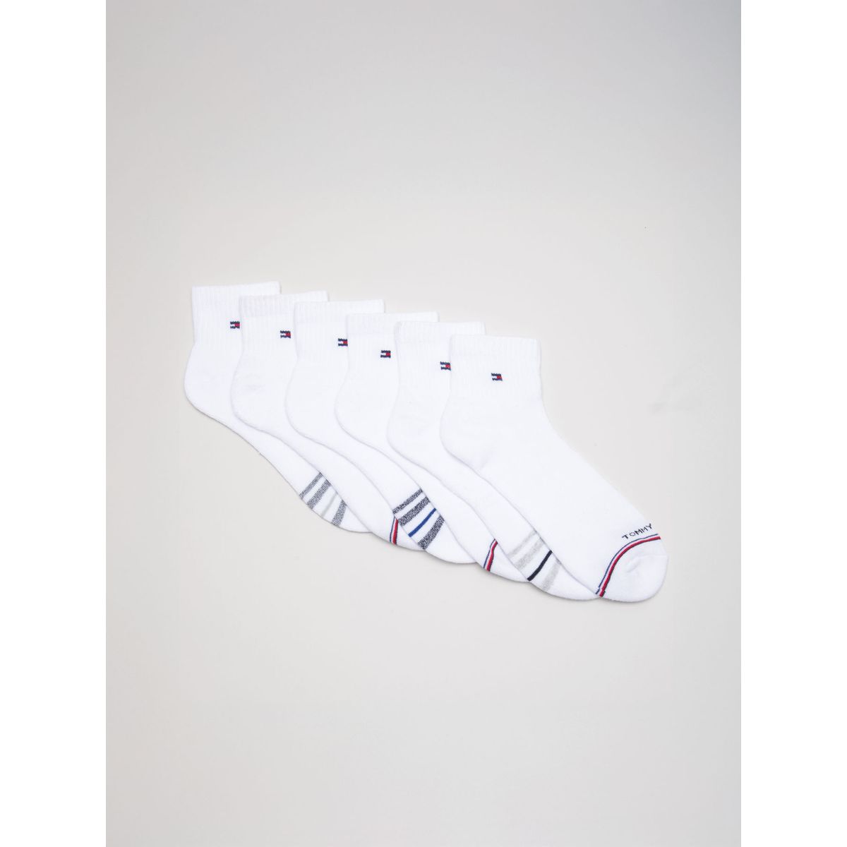 TOMMY HILFIGER - Pack De 6 Pares De Calcetines Tobilleros Blanco Tommy Hilfiger
