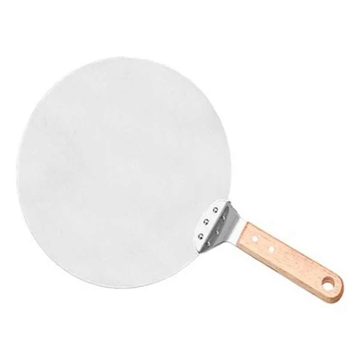 GENERICO - Pala De Pizza Redonda 30 Cm Acero Con Mango De Madera