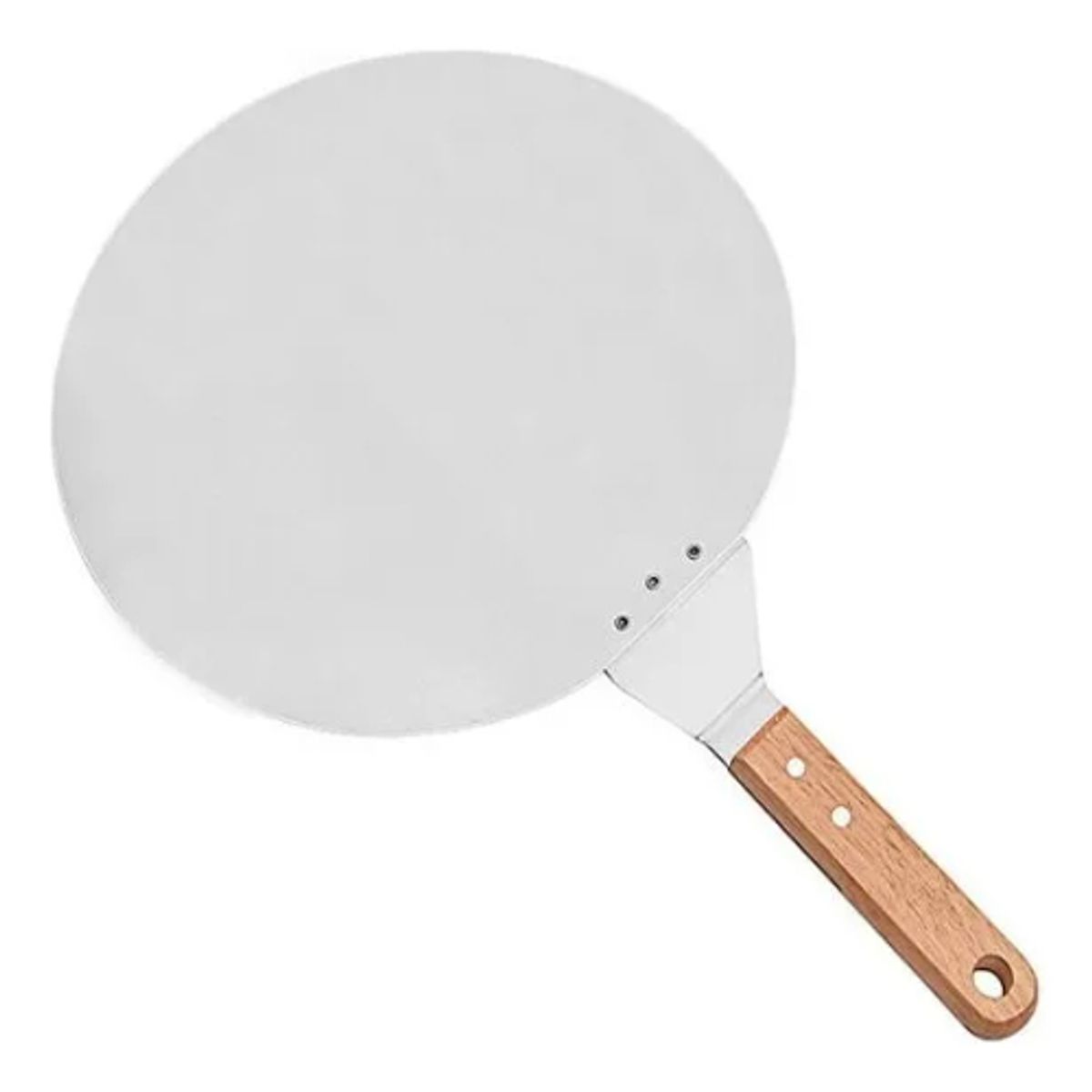 GENERICO - Pala De Pizza Redonda 30 Cm Acero Con Mango De Madera