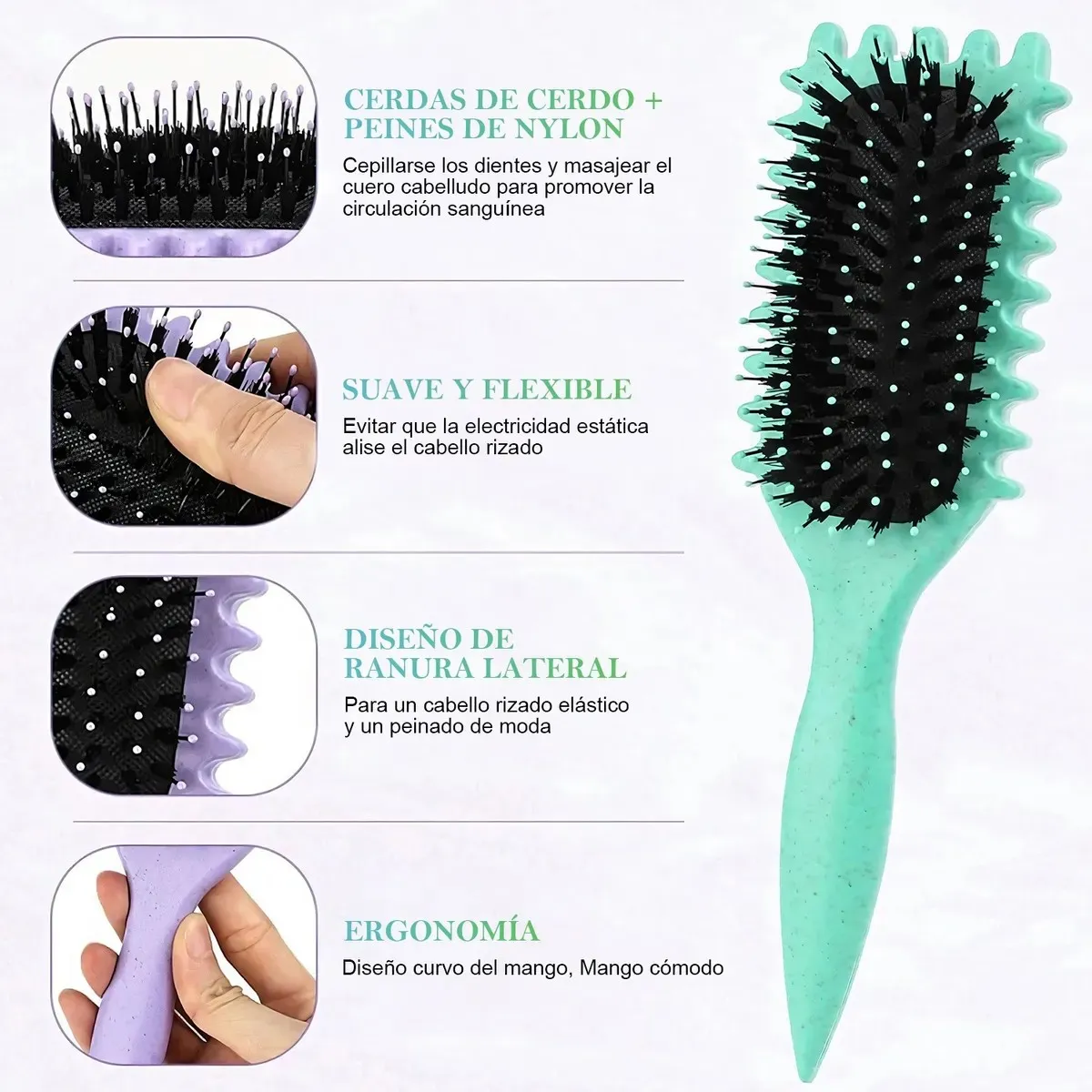 GENERICO - Peine Para Cabello Rizado,bounce Curl Cepillo Define Style BELUG