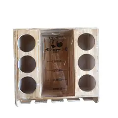 GENERICO - CAVA MADERA 6 VINOS , CON DISPENSADOR DE CORCHOS Y COPAS