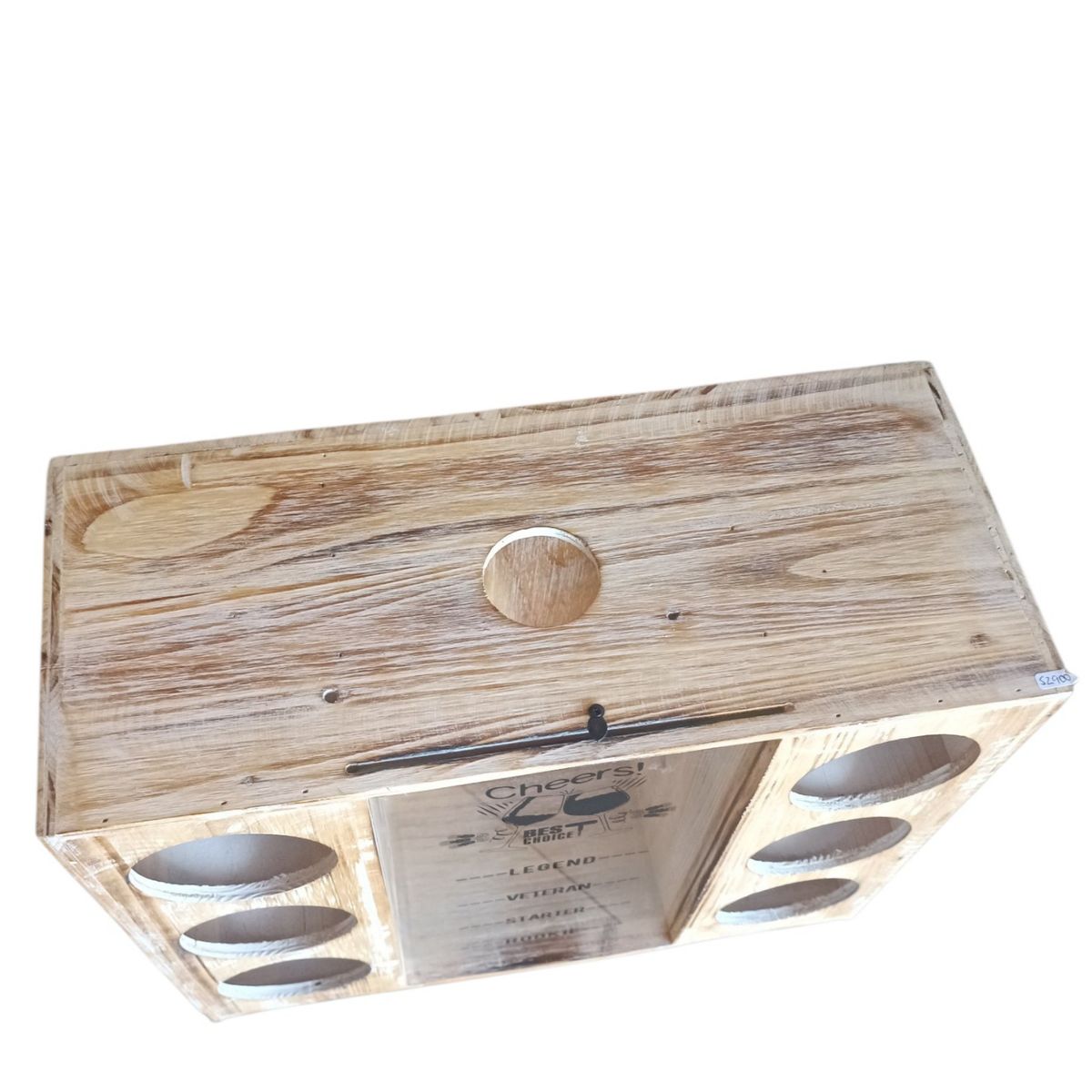 GENERICO - CAVA MADERA 6 VINOS , CON DISPENSADOR DE CORCHOS Y COPAS