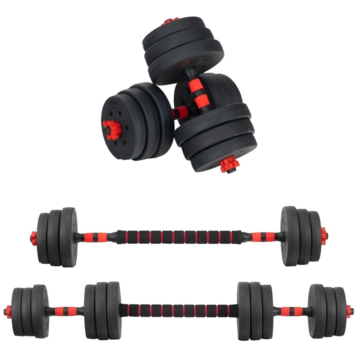 GENERICO - Set Mancuernas Ajustables 20kg Con Barra 2 En 1 Ejercicios En Casa