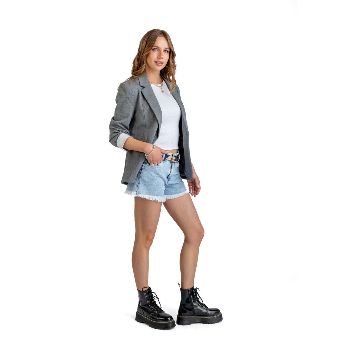 EFESIS - Blazer Regular Manga Roll Up Mujer