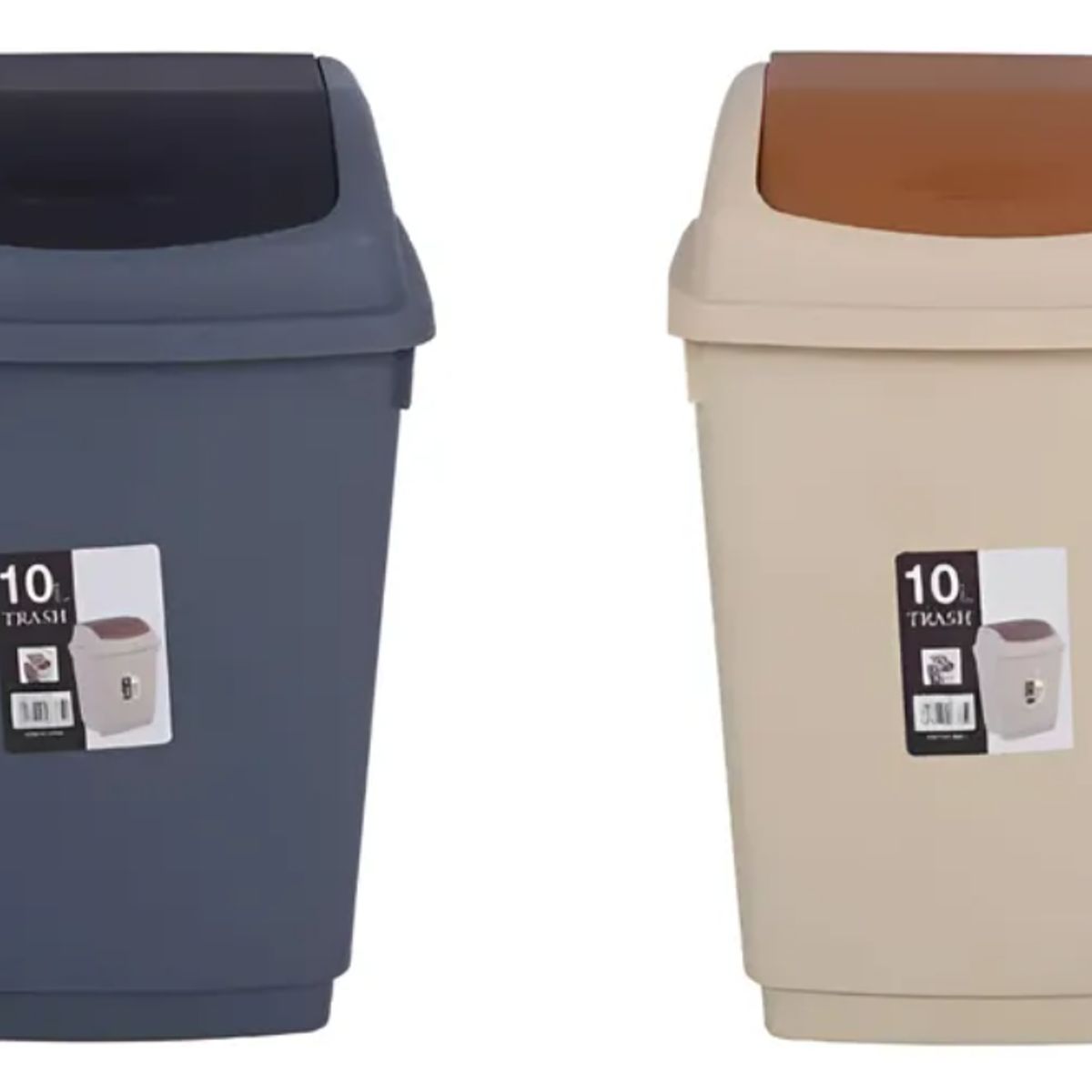 GENERICO - Basurero Plástico 15L Tapa Vaivén Cocina Baño