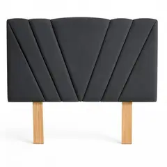 GENERICO - Respaldo Diseño en V de 1.5 Plazas Lino gris oscuro