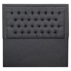 VINTAGE MOBEL - Respaldo Capitone Rahmen 1 plaza Lino Gris Oscuro